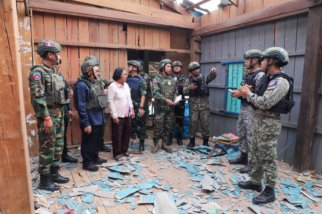 សកម្មភាពក្រសួងការពារជាតិកម្ពុជា ជូនក្រុមអ្នកសង្កេតការណ៍អាស៊ាន(AOT)ចុះពិនិត្យ។