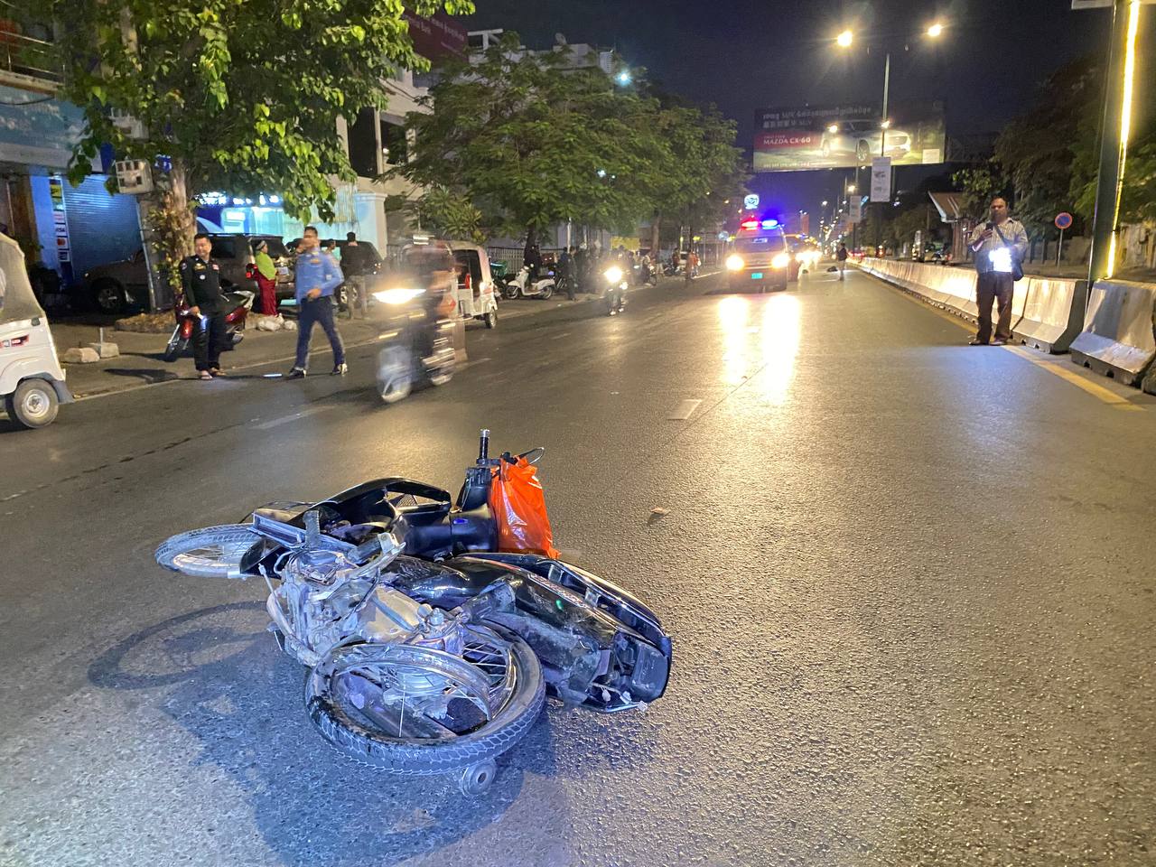 ម៉ូតូជនរងគ្រោះ&nbsp;ត្រូវជនបង្កជនជាតិចិនបើករថយន្តទៅបុក កាលពីថ្ងៃទី២៣ ខែកុម្ភៈ។