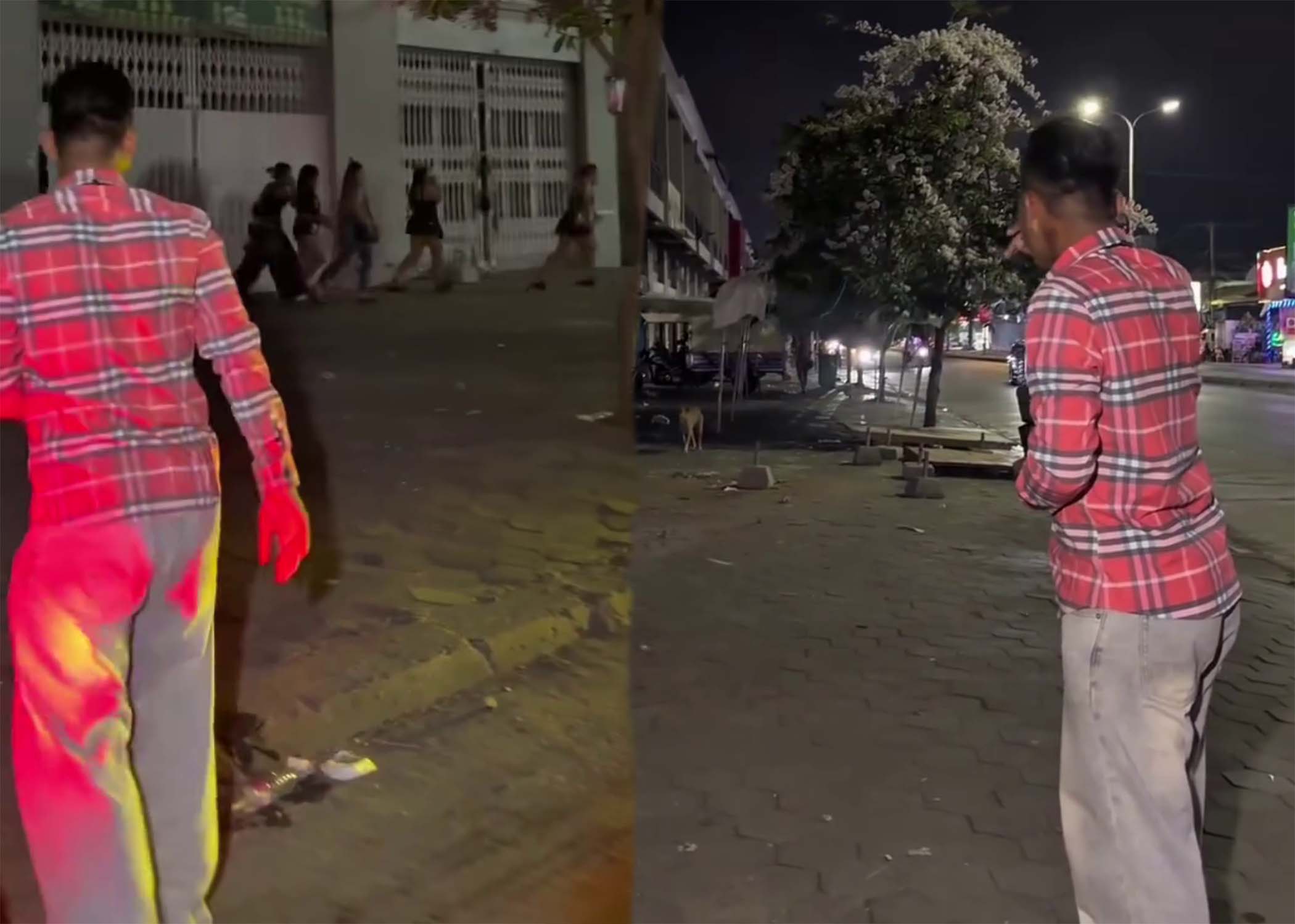 លោក មាស សារ៉ា បានចុះទៅថតវីដេអូស្រ្តីៗឈរនៅម្តុំផ្លូវវេងស្រេង