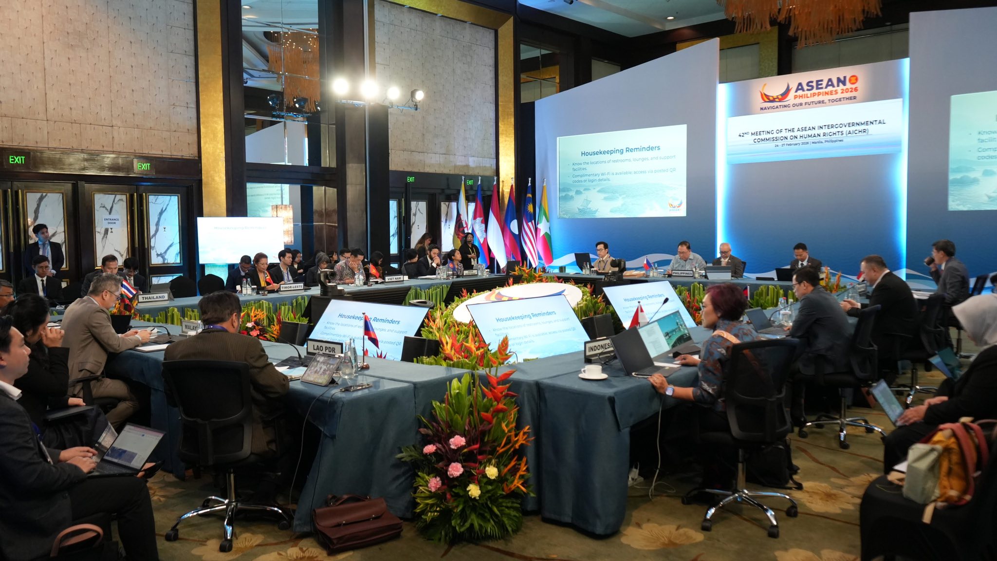 កិច្ចប្រជុំលើកទី៤២ ឆ្នាំ២០២៦ របស់គណៈកម្មការអន្តររដ្ឋាភិបាលអាស៊ានទទួលបន្ទុកសិទ្ធិមនុស្ស។&nbsp;រូបភាព៖ គ.ស.ម.ក.