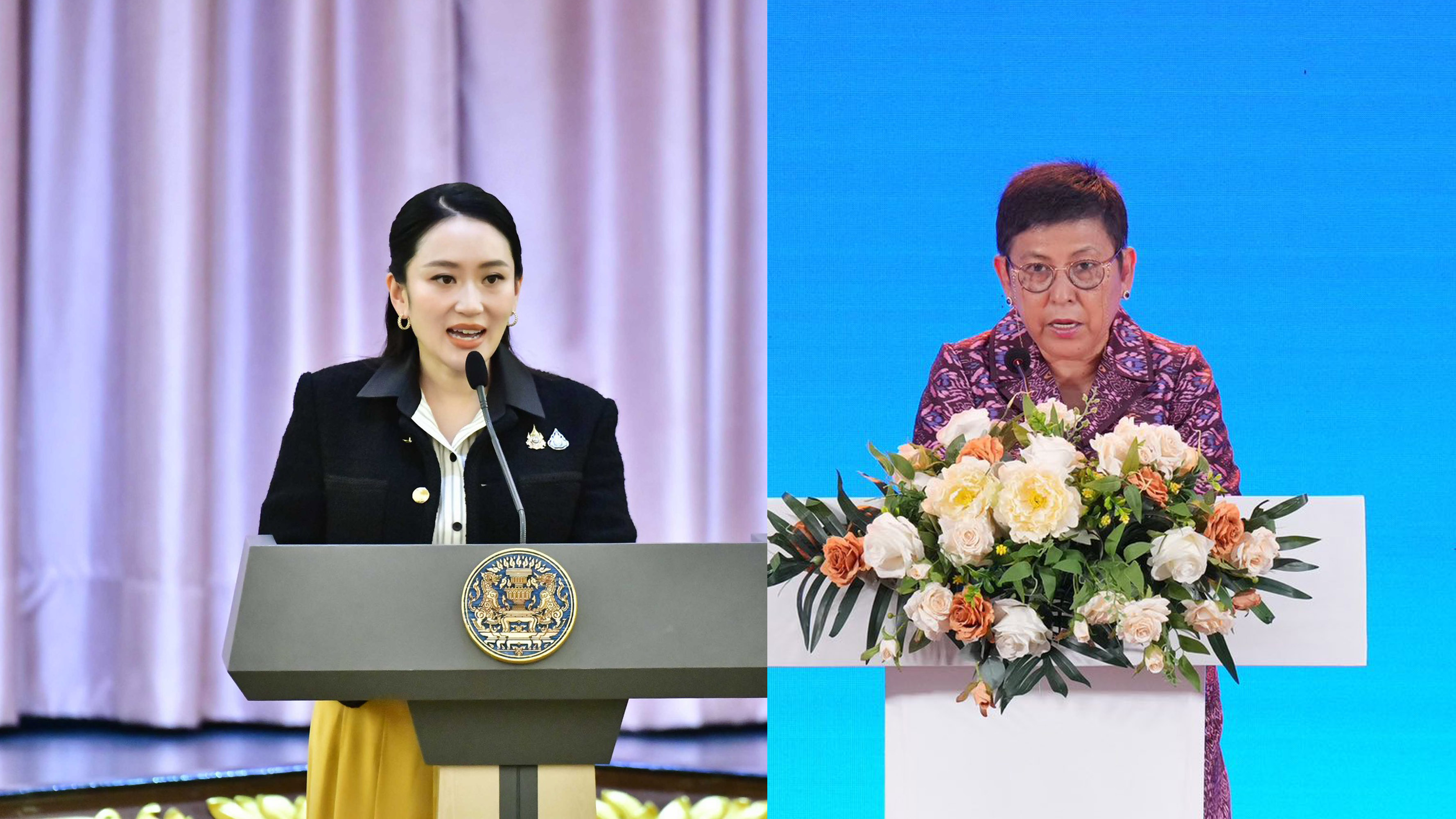 លោកស្រី ផែថងថា និងលោកស្រី ភឿង សកុណា