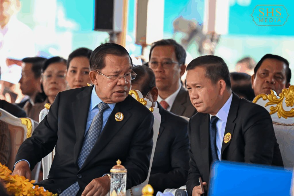 សម្ដេចតេជោ ហ៊ុន សែន ប្រមុខរដ្ឋស្ដីទីនៃកម្ពុជា និងសម្ដេចធិបតី ហ៊ុន ម៉ាណែត នាយករដ្ឋមន្រ្តីនៃកម្ពុជា