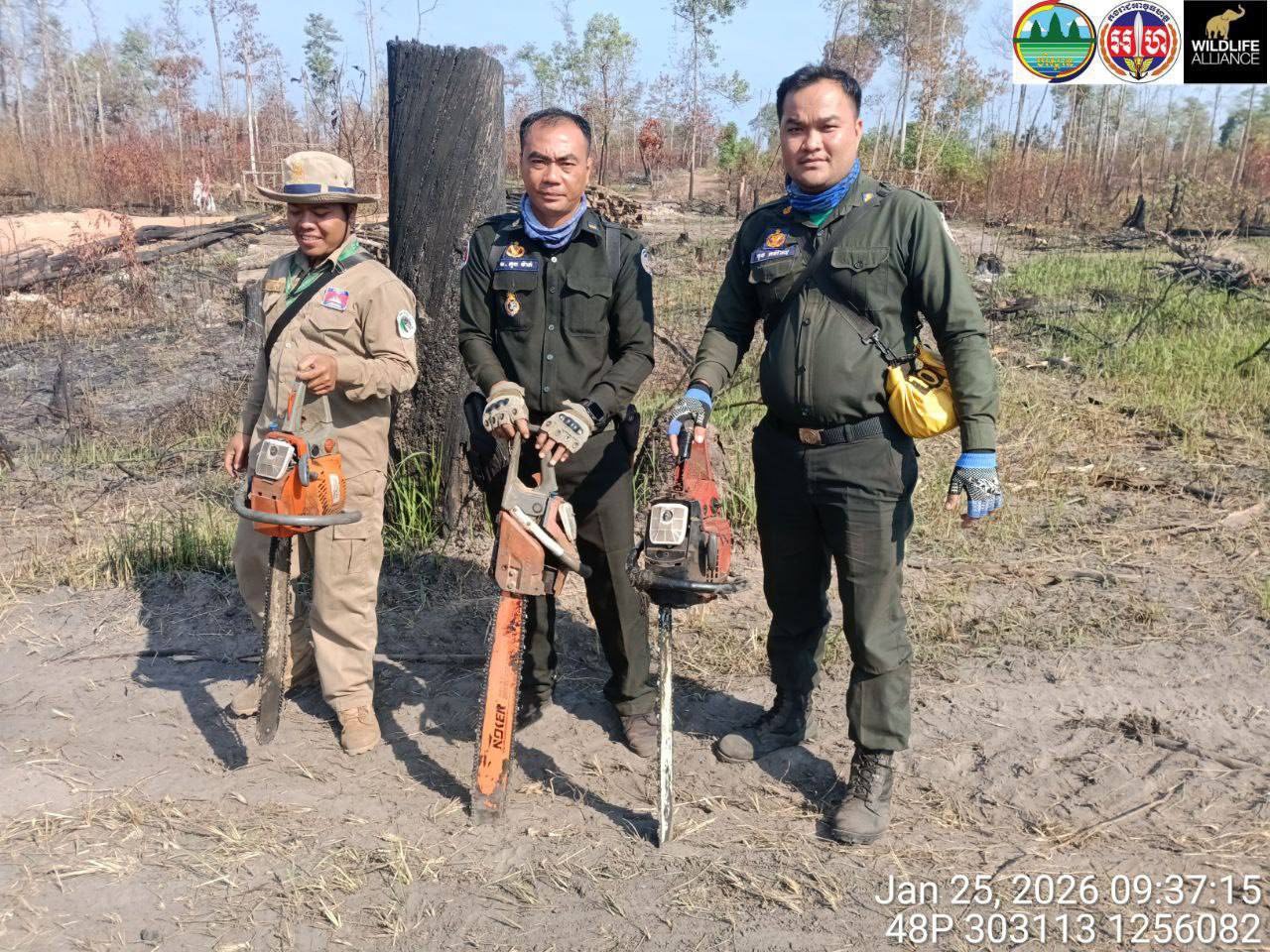 មន្ត្រីចុះបង្ក្រាបបទល្មើសធនធានធម្មជាតិកាលពីកន្លងទៅ។ រូបភាព៖ ក្រសួងបរិស្ថាន