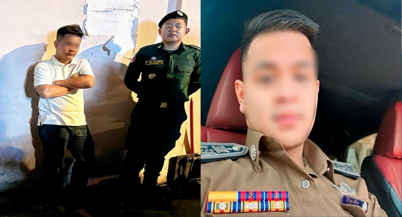 បុរសឈ្មោះ&nbsp;សាមីន វុត្ថារិទ្ធ ពាក់អាវស និងឯកសណ្ឋានមន្រ្តីរាជការ&nbsp;