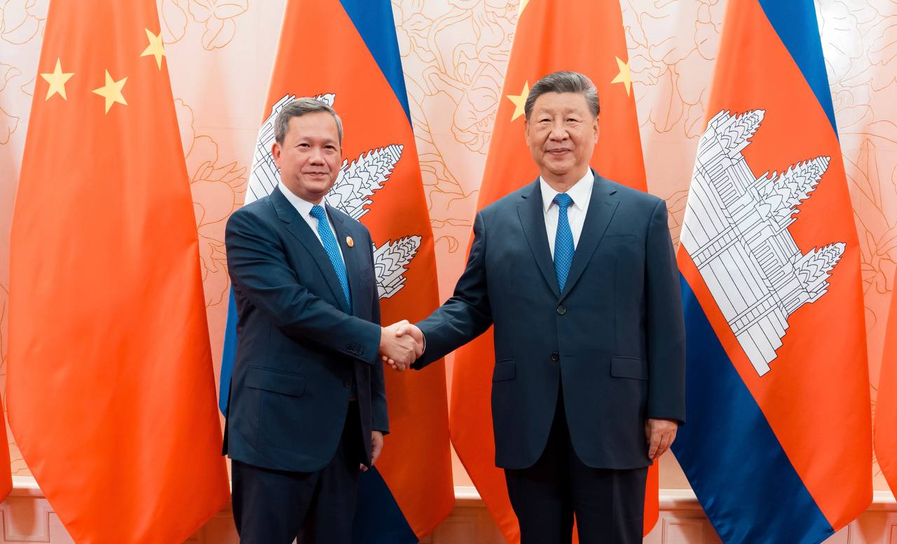នាយករដ្ឋមន្ត្រីកម្ពុជា សម្ដេចធិបតី ហ៊ុន ម៉ាណែត ជួបជាមួយ ប្រធានាធិបតីចិន លោក ស៊ី ជីនពីង។