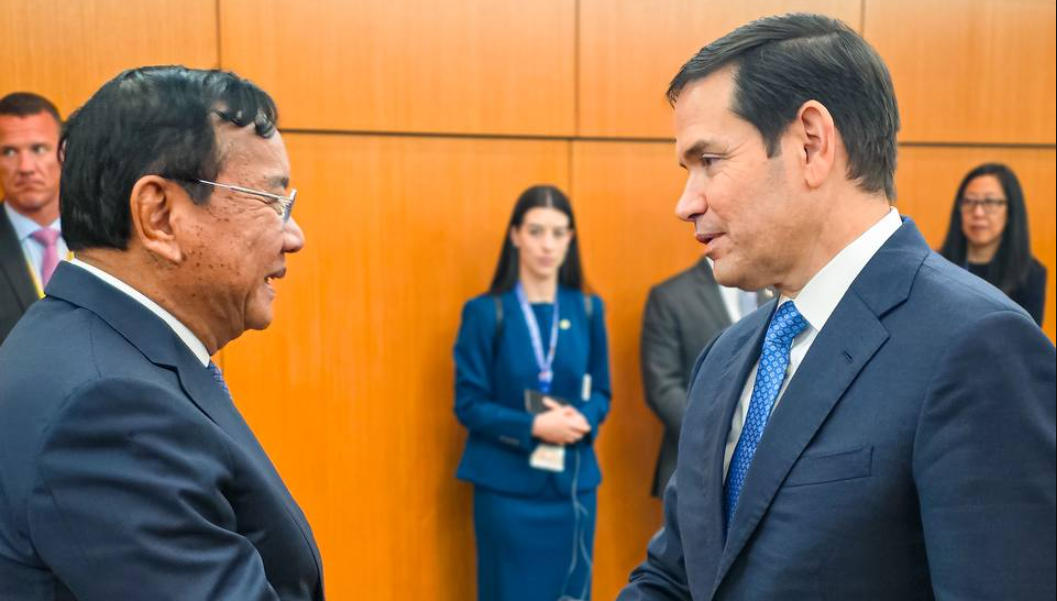 លោក ប្រាក់ សុខុន រដ្ឋមន្រ្តីការបរទេសកម្ពុជា និងលោក ម៉ាកូ រូប៊ីអូ រដ្ឋមន្រ្តីការបរទេសអាម៉េរិក