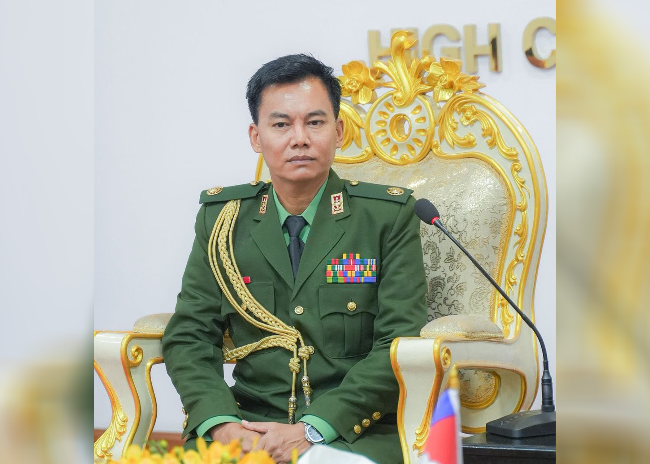 លោក ស៊រ វន នាយការិយាល័យអនុព័ន្ធយោធាមីយ៉ាន់ម៉ាប្រចាំកម្ពុជា។ រូបភាព៖ អគ្គមេបញ្ជាការ នៃកងយោធពលខេមរភូមិន្ទ