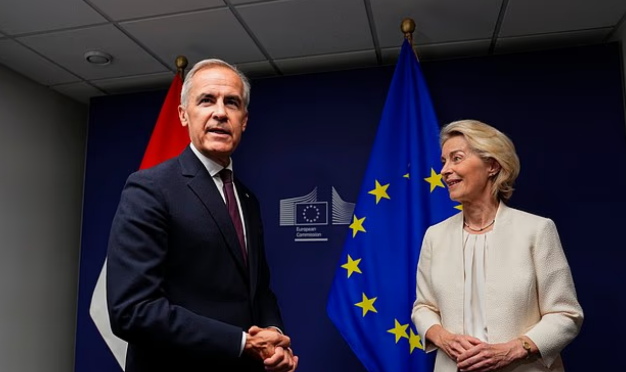 នាយករដ្ឋមន្រ្ដីកាណាដា លោក&nbsp;Mark Carney និងលោកស្រី ប្រធានគណៈកម្មការអឺរ៉ុប