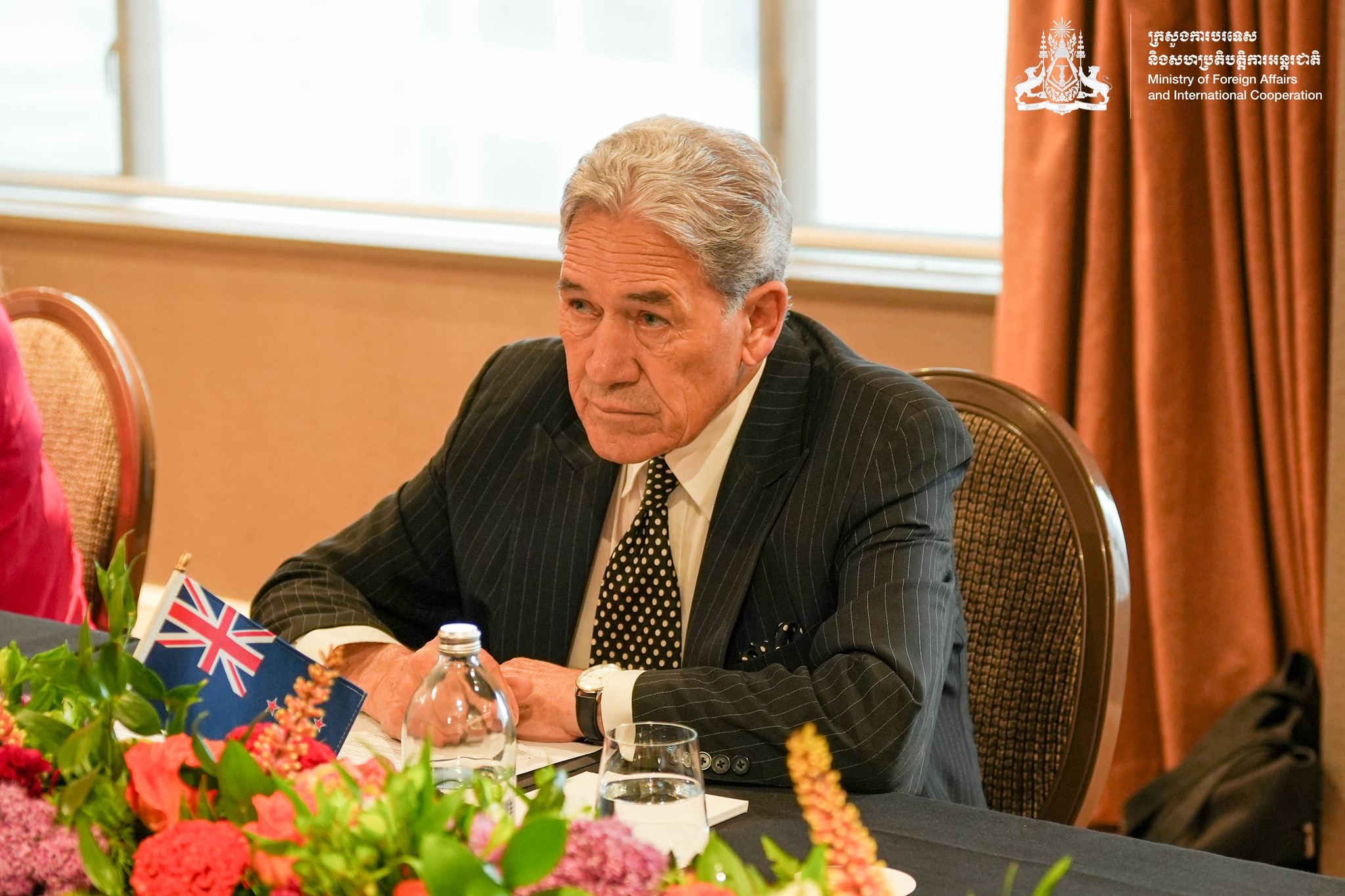 លោក វីនស្តុន ភីធឺរ រដ្ឋមន្ត្រីការបរទេសនូវែលសេឡង់&nbsp;&nbsp;