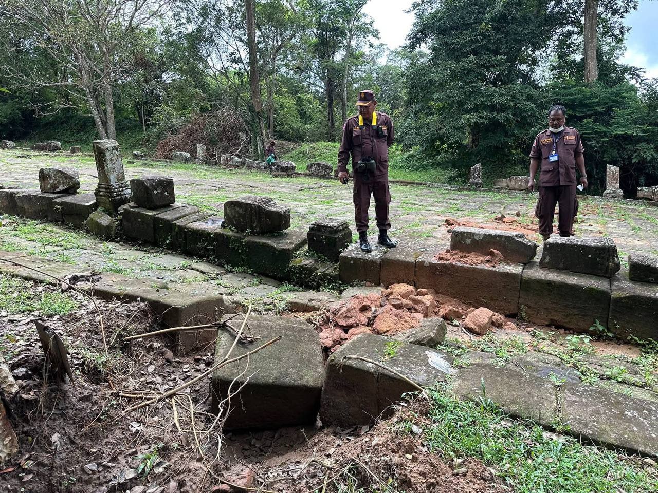 ប្រាសាទព្រះវិហាររងការខូចខាតដោយសារយោធាថៃបាញ់ប្រហារកាលពី២៤-២៨ ខែកក្កដា ឆ្នាំ២០២៥