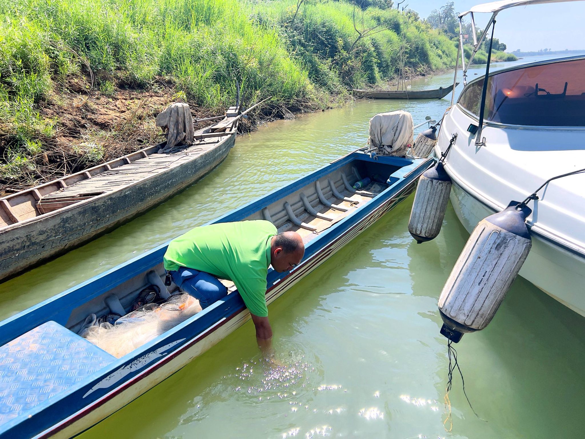 ការត្រួតពិនិត្យ របស់មន្ទីរបរិស្ថានរាជធានី-ខេត្តតាមបណ្តោយ​ទន្លេមេគង្គ​។ រូបភាព៖ ក្រសួងបរិស្ថាន