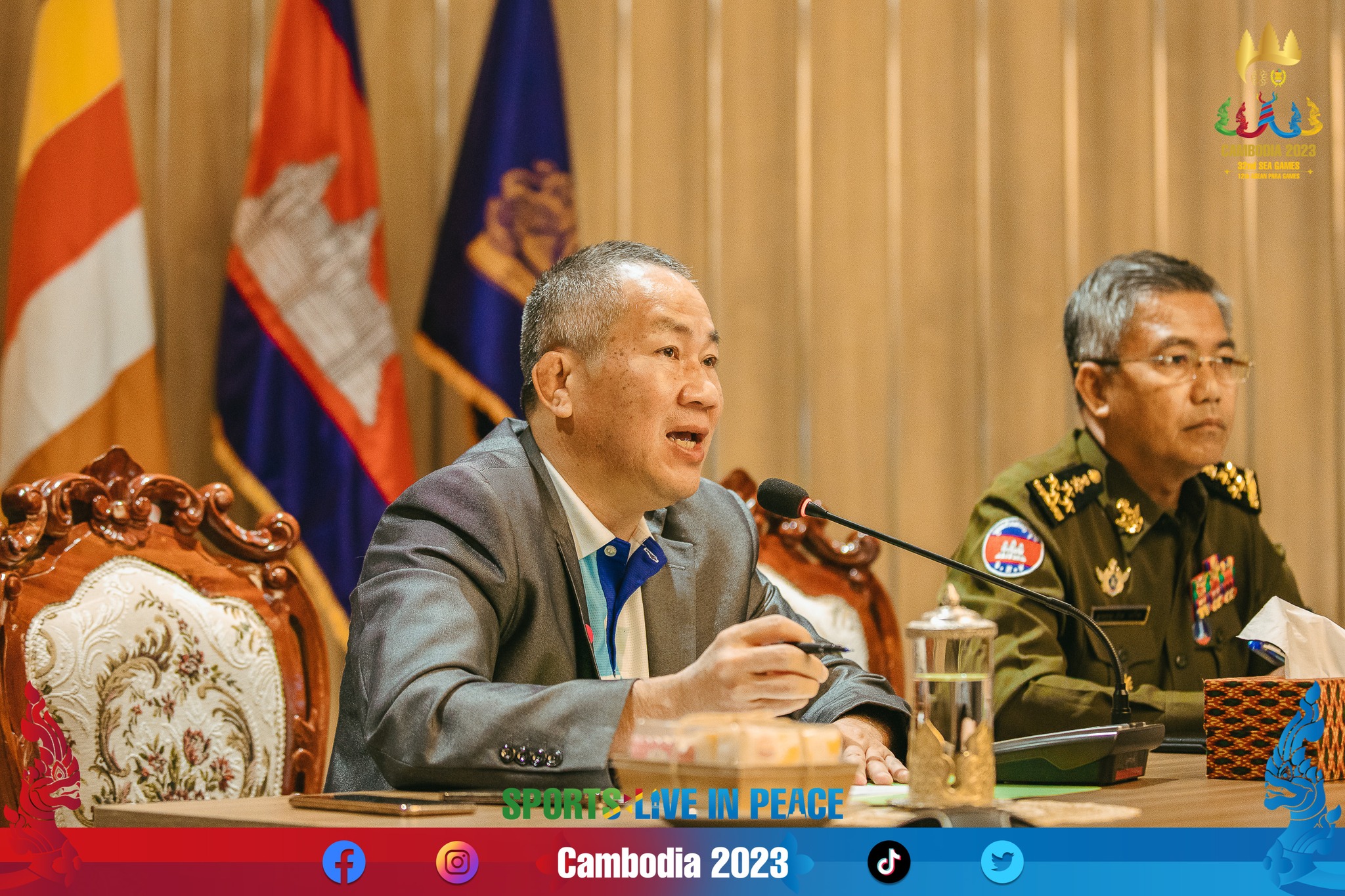 &nbsp;ឯកឧត្តម វ៉ាត់ ចំរើន អគ្គលេខាធិការCAMSOC និងជាប្រធានគណៈកម្មការបើក-បិទ