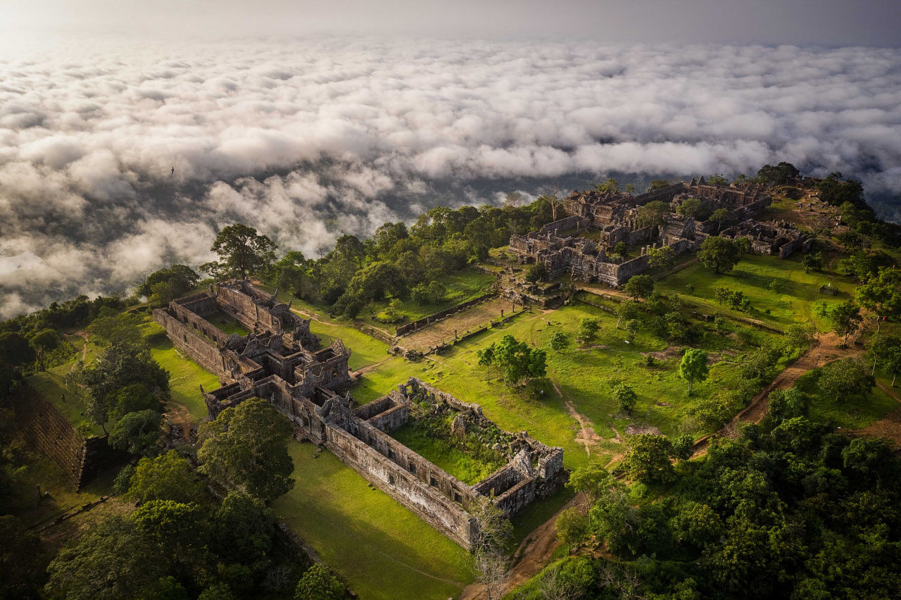 ទិដ្ឋភាពប្រាសាទព្រះវិហារថតពីលើអាកាស មុនពេលយោធាថៃឈ្លានពានបើកការវាយប្រហារ