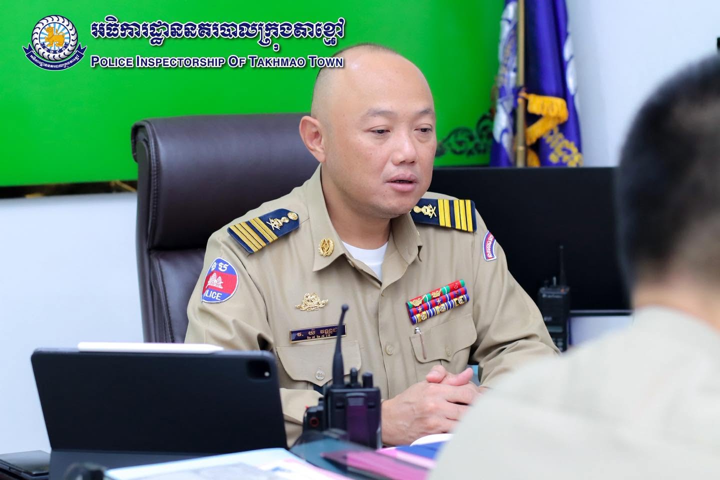 លោក យី វណ្ណដា អធិការនៃអធិការដ្ឋាននគរបាលក្រុងតាខ្មៅ
